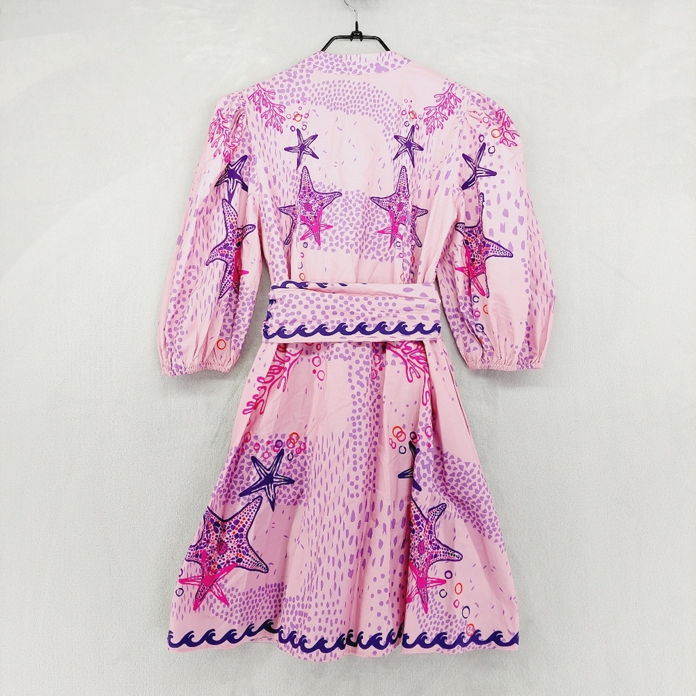 NEW CELINA MOON Janeli Pink Barbie Pink Midi Summer Dress P4429 - Picture 7 of 10